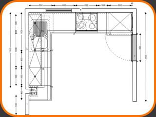 Technical Drawing Design of Kitchen